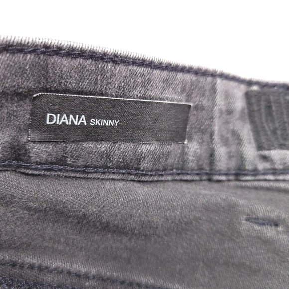 Kut from the Kloth Diana Skinny Jeans Size 10 Mid Rise Black Denim Leopard Print - Picture 8 of 10